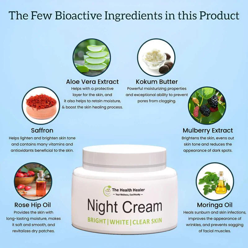 Gadget Spark Skin Whitening Night Cream for Bright Clear Skin