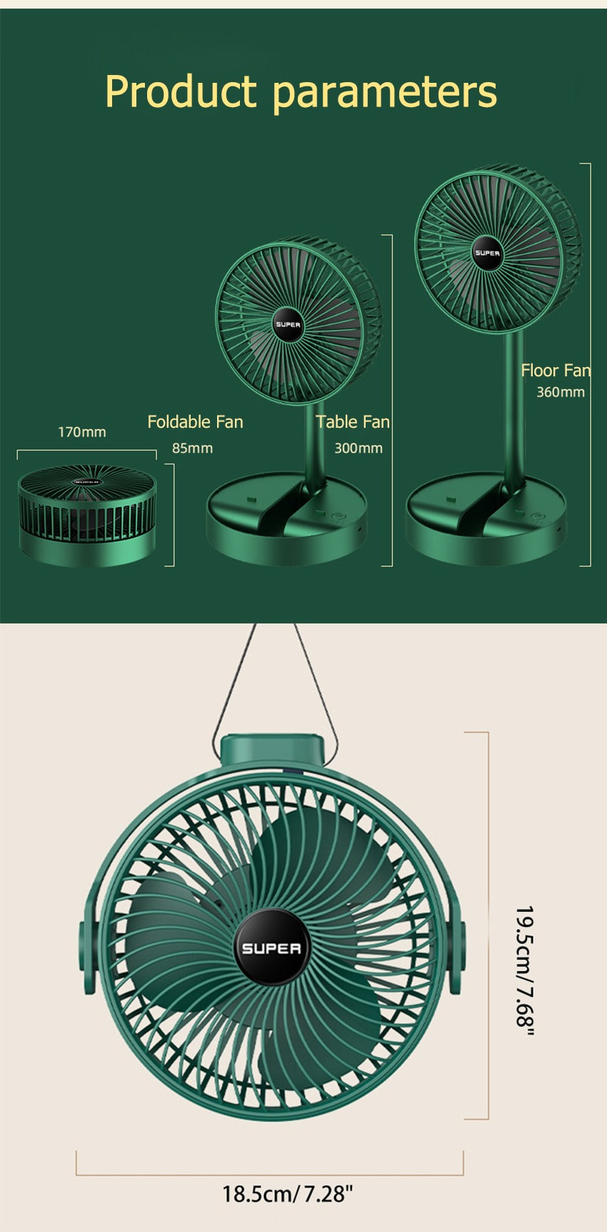 Elescope Rechargeable Fan Best Portable Rechargeable Fan for Travel & Home